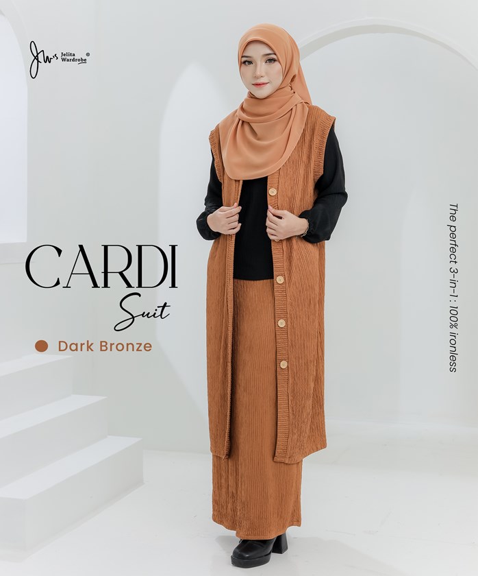 CARDI SUIT IRONLESS IN DARK BRONZE