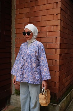 ZEINAB BATIK TOP ( Pinkblue B3011 )