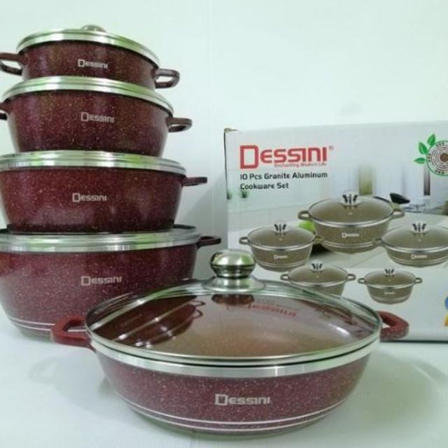 Dessini Cookware set 10pcs Dessini Set periuk full glass ivea online