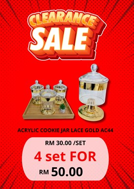 ACRYLIC COOKIE JAR LACE GOLD AC44