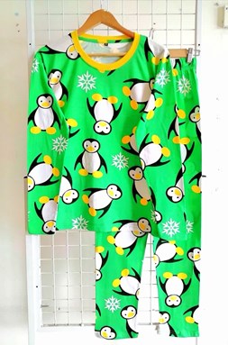 SIZE XL - 2XL DEWASA Pyjamas PENGUIN GREEN (HF)