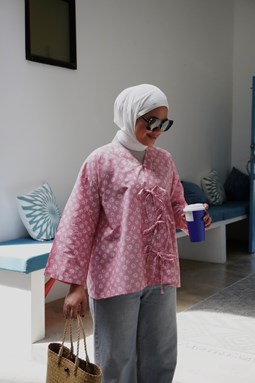 ZEINAB BATIK TOP ( Pink  013 )