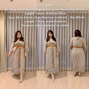 9731 Ready Stock *Bust 42 to 54 inch/ 106-137cm