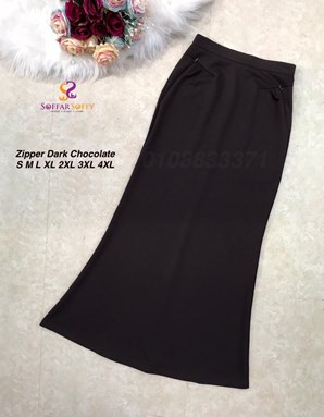 ZIPPER SKIRT DARK CHOCOLATE