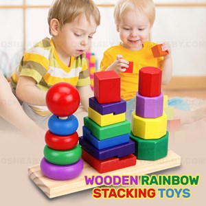 WOODEN RAINBOW STACKING TOYS