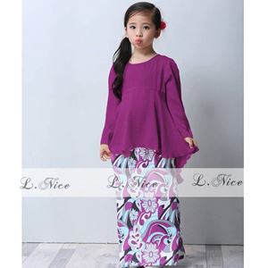 @  L.NICE PEPLUM PURPLE KAIN BERCORAK( SZ 2Y-12Y )