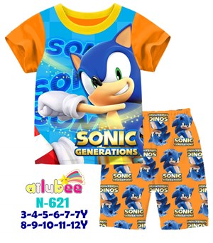 💖  N-621  AILUBEE  SONIC ORANGE CASUAL  WEAR ( 3-12Y )
