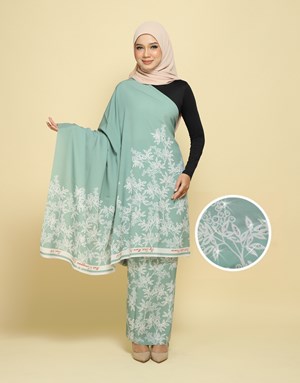 BATIK LUKIS PREMIUM With Diamond NIK 02 in Dusty Green