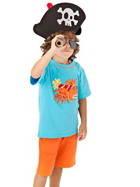 @  P30366-D  BLUE TOP WITH ORANGE PANT ( size 90 )