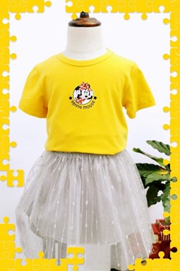 2172-3  GIRL SET 1  - YELLOW MINNIE  ( SIZE 2-7Y )