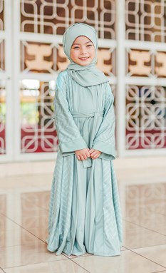 Kids Abaya Ryanna Sage Green