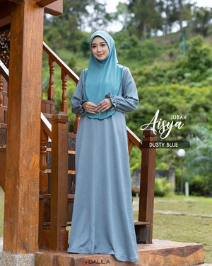 JUBAH AISYA (DUSTY BLUE)
