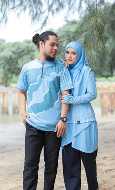 Kimactive Couple Set - Arctic Blue - Modest Jersey sportwear