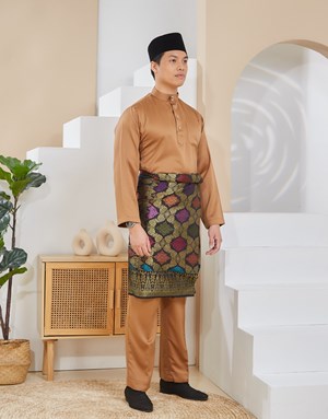 BAJU MELAYU TRADITIONAL ADAM K22 BROWN