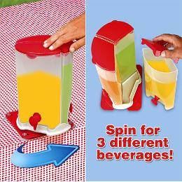 3 compartment drink dispenser with box / 3 spin/ bekas air