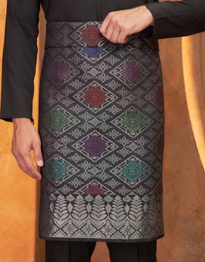 SAMPIN SONGKET PREMIUM SBP 19 in Black with Silver Thread