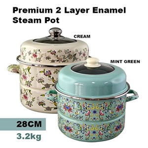 28cm Enamel Enamel Double-Layer Steamer