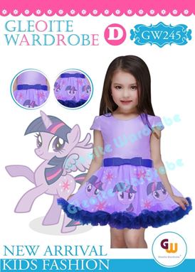 @  GW 245 DRESS  { D ~ PONY PURPLE }  ( SZ 2Y - 13Y )