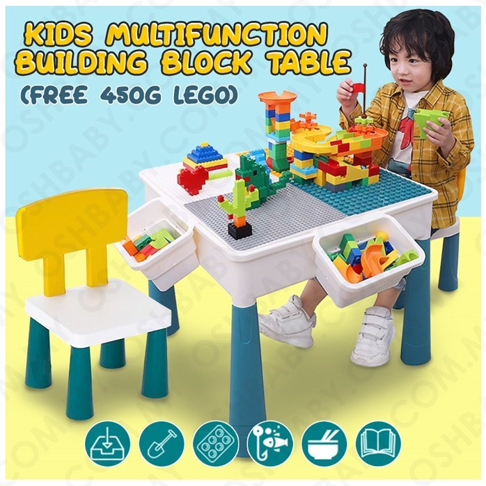 Kids building best sale block table