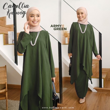 CAMELLIA KURUNG ARMY GREEN