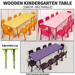 WOODEN KINDERGARTEN TABLE [180CM-RECTANGLE]