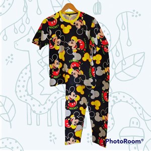 SIZE XL DEWASA Pyjamas I LOVE MICKEY BLACK (GL)