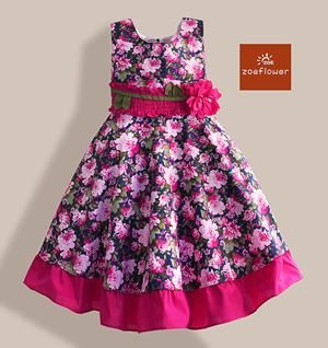 @  WS-ZF201524-003 ZOE FLOWER DRESS ( Size 6-10y )