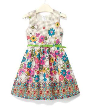 G028/13  JUMPING BEANS FLORAL WHITE. ( SIZE 4Y-10Y )