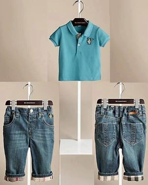 @  B014/13 BURBERRY LIGHT BLUE SET-2PCS SET. ( SIZE 4Y )