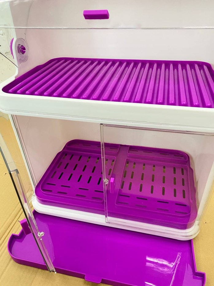Dish drying rack, 39 x 30 x 13 cm, purple - Tekno-tel
