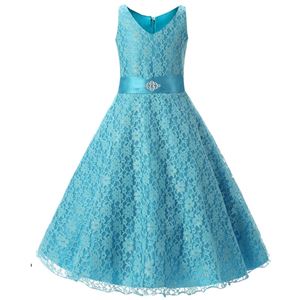 @  Girls Lace Princess Dress - SKYBLUE  ( SZ 130-160 )