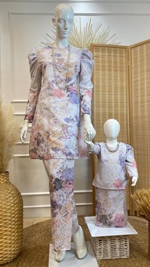 ANGGUN KURUNG MODEN COTTON EMBROIDERY (MOM & KIDS)