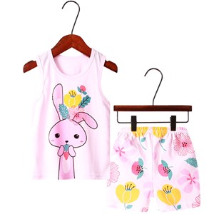 2162  KIDS 2PCS SET ( PINK RABBIT ) SIZE 90-140