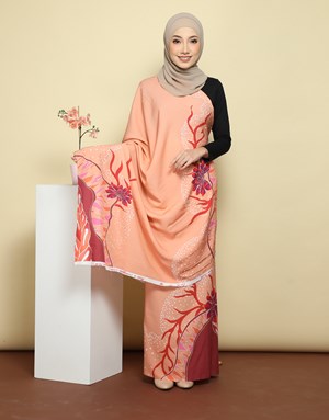 BATIK LUKIS COTTON ZAA 46 in Peach