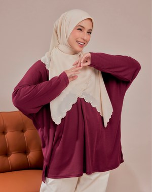 KNITTED TOP - BURGUNDY