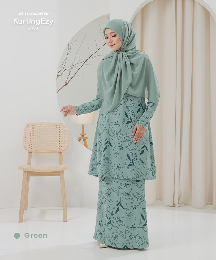 RIAU KURUNG EZY IRONLESS IN GREEN