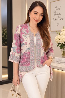 BEAUSIMA COLLECTIONS BATIK CARDIGAN PINK  ( SAIZ S- L )