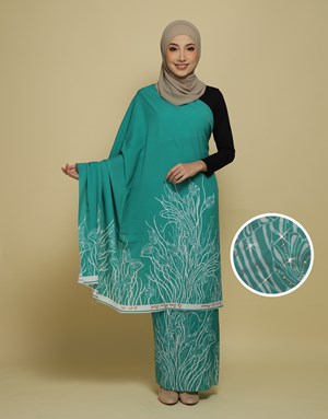 BATIK LUKIS PREMIUM With Diamond LZ 01 in Tiffany Green