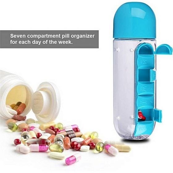 Water Bottle - Pill & Vitamin Organizer – Kleva Range - Everyday