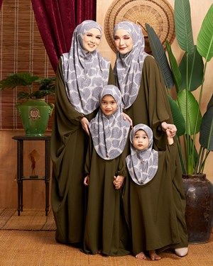 KAFTAN KELAMBU OLIVE GREEN (KIDS S)