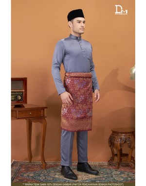 BAJU MELAYU MODERN MUHAMMAD K6 PURPLE GREY