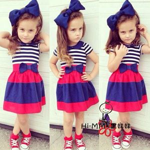 @  D06097. STRIPE GIRL DRESS. ( SIZE 6 & 7Y )