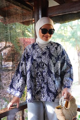 ZEINAB BATIK TOP ( Darkblue B3040 )