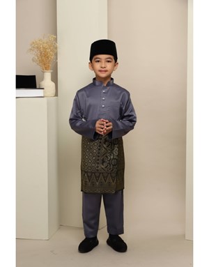 BAJU MELAYU MUHAMMAD JUNIOR K6 PURPLE GREY