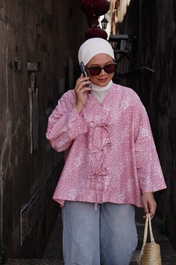 ZEINAB BATIK TOP ( PINK 001 )