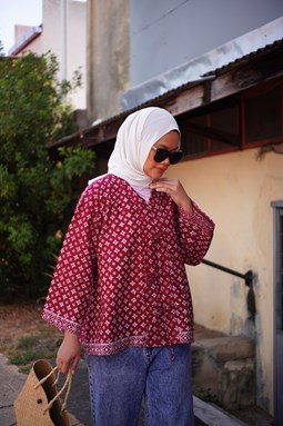ZEINAB BATIK TOP ( Maroon ZT027 )