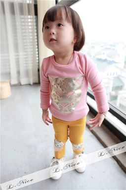 S0146P GIRL SET PINK TOP