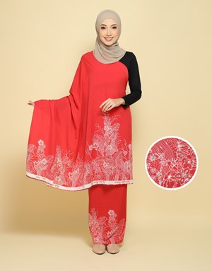 BATIK LUKIS PREMIUM With Diamond TSY 01 in Red