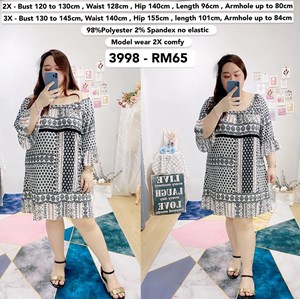 3998 *Ready Stock *Bust 47 to 57 inch /120 to 145cm