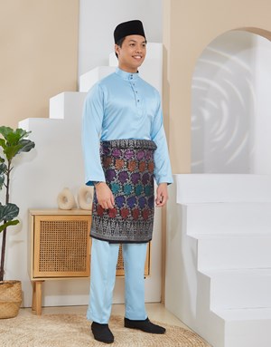 BAJU MELAYU TRADITIONAL ADAM K17 SKY BLUE